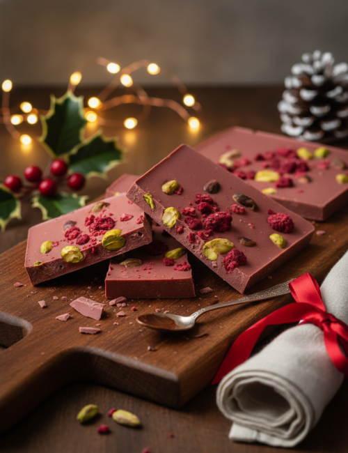 Шоколад руби Малина-Фисташка "Гуси и шпинат" 65г