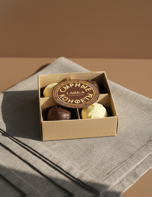 Ассорти из 4 сырных конфет трюфель с голубым сыром "Larka Chocolates"