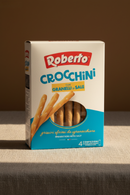 Палочки хлебные Гриссини Кроккини соленые "Roberto" 250г