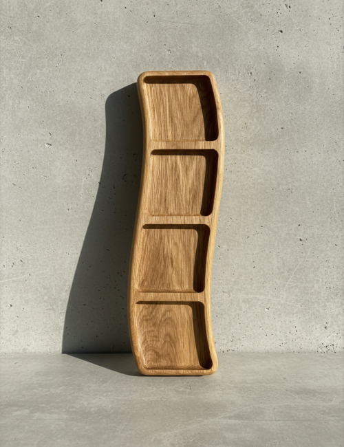 Менажница дубовая прямоугольная 4 секции