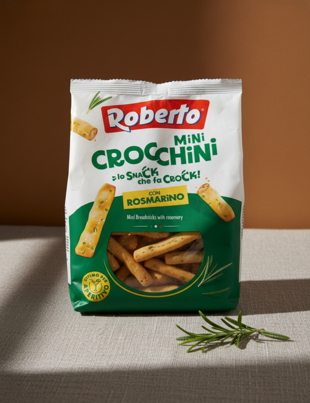 Палочки Хлебные Гриссини Кроккини миньон с розмарином "Roberto" 150г