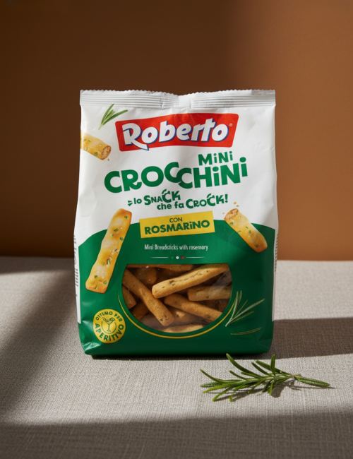 Палочки Хлебные Гриссини Кроккини миньон с розмарином "Roberto" 150г