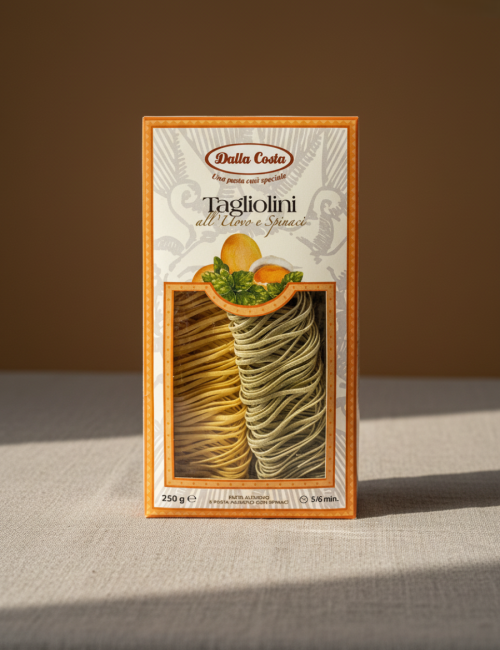 Макаронные изделия с доб. яиц Тальолини с яйцом и шпинатом "Dalla Costa" 250г