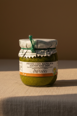Соус песто с базиликом "Pesto Genovese DOP" на основе оливкового масла "Anfosso" 280г