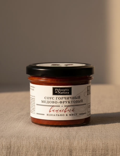 Соус горчичный медово-фруктовый "Вишневый" Philosophia de Natura 100г