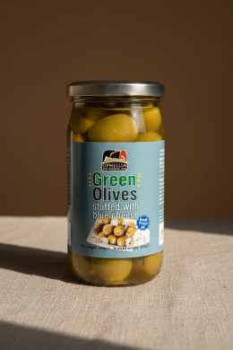 Оливки зеленые с голубым сыром Ophellia 370мл Стекло, Греция