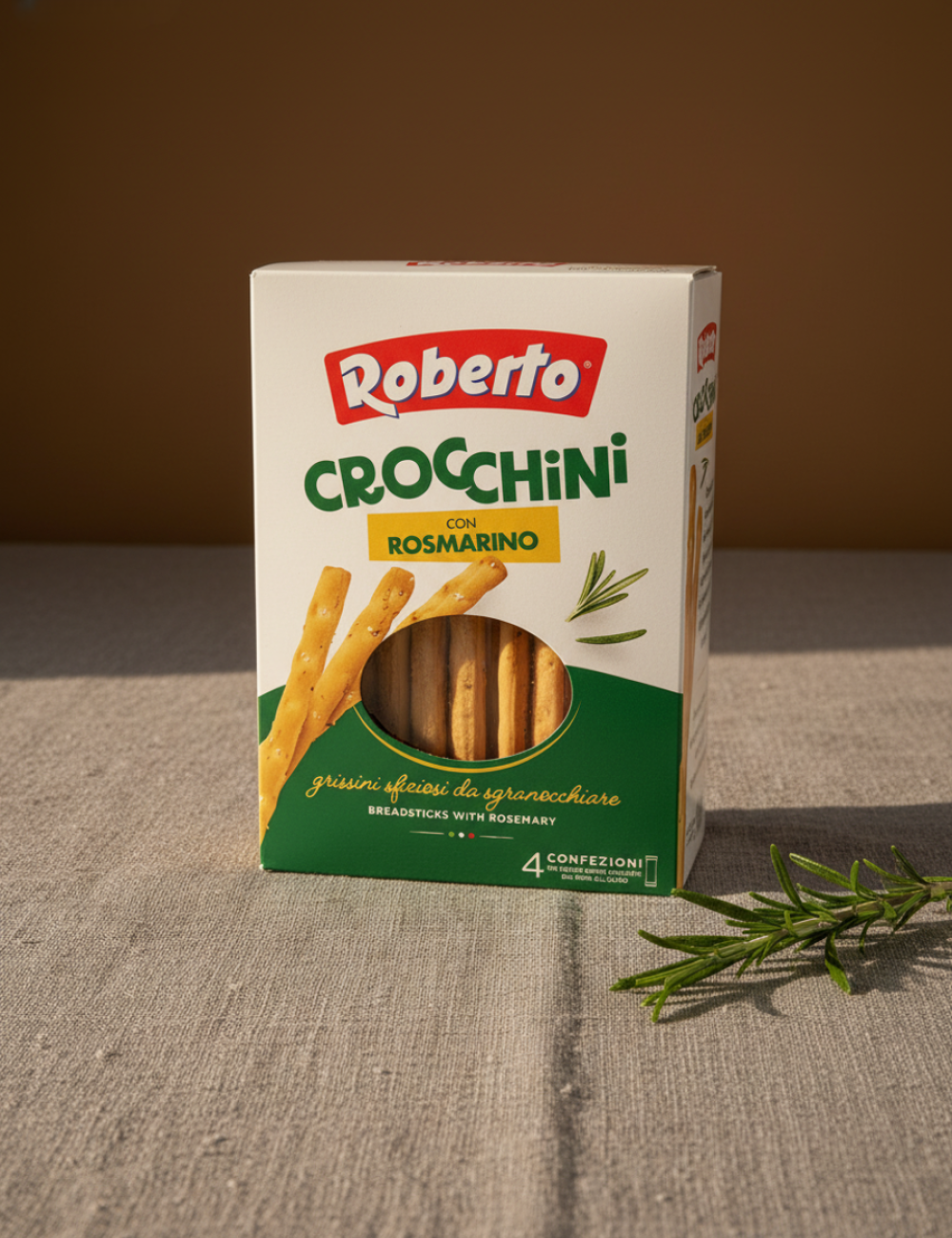 Палочки Хлебные Гриссини Кроккини с розмарином "Roberto" 250г