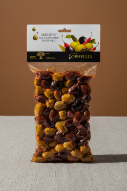 Ассорти из оливок со специями Ophellia 250г, вакуумный пакет