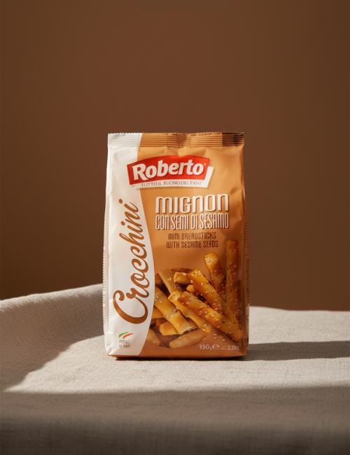 Палочки Хлебные Гриссини Кроккини миньон с кунжутом "Roberto" 150г