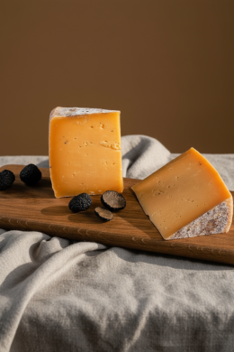 Сыр Чеддер из коровьего молока с трюфелем, 50%, Крым.