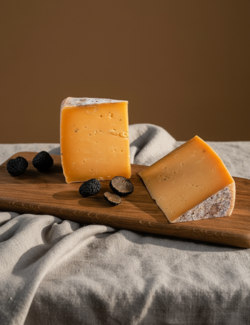 Сыр Чеддер из коровьего молока с трюфелем, 50%, Крым.