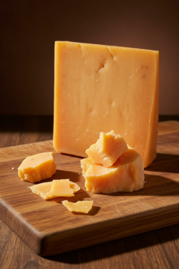 Сыр Чеддер молодой из коровьего молока с трюфелем, 50%, Крым.