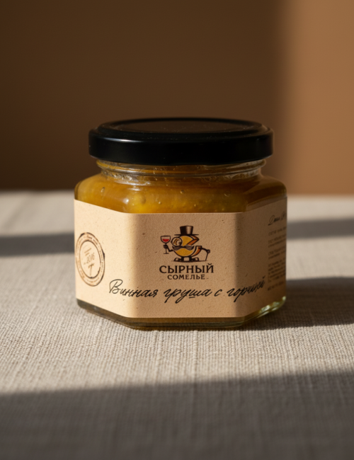 Конфитюр "Сырный сомелье" Винная груша горчица 125г