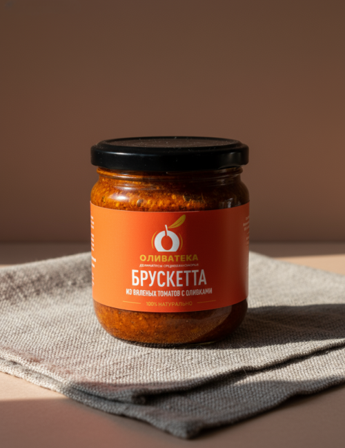 Брускетта из вяленых томатов и оливок, 195 г., ст/б, OLIVATECA, Турция