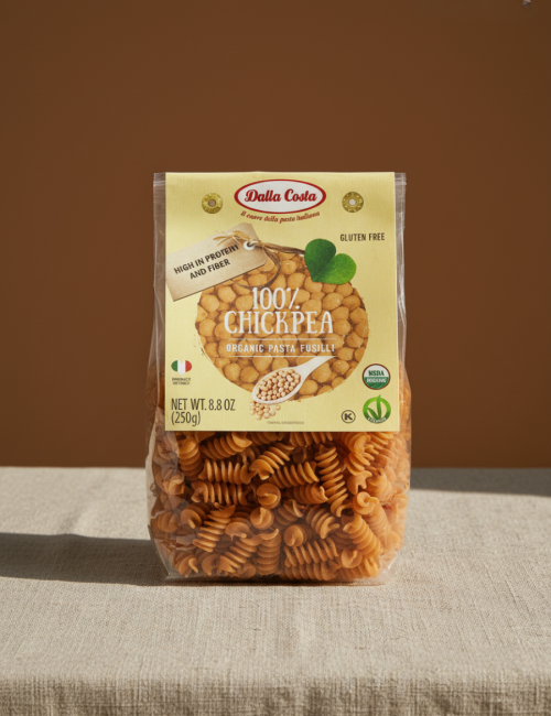 Паста из нутовой муки Фузилли БИО, Dalla Costa (250 г) без глютена