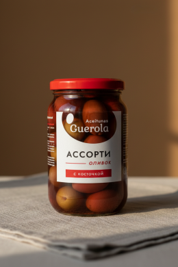 Оливки ассорти с косточкой Guerola 340 ст/б