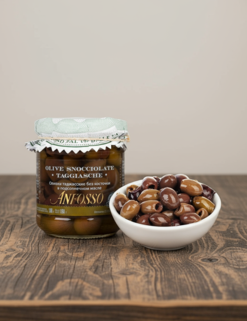 Таджасские оливки б/к в подсолнечном масле "Anfosso" 185г.