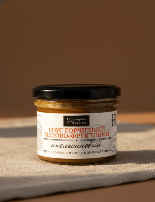 Соус горчичный медово-фруктовый "Апельсиновый" Philosophia de Natura 100г