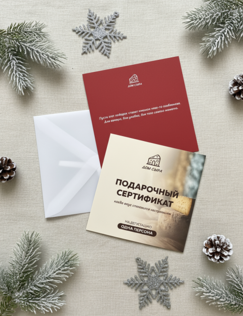 Подарочный сертификат на дегустацию. 1 персона