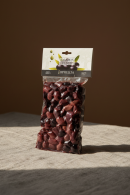 Оливки Каламата Ophellia 250г, вакуумный пакет