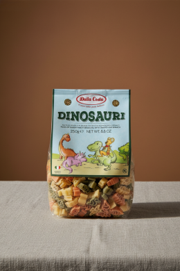 Паста без яиц со шпинатом и томатами "Динозавры", Dalla Costa (250 г)