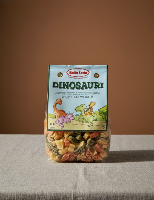 Паста без яиц со шпинатом и томатами "Динозавры", Dalla Costa (250 г)