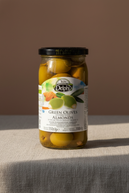 Оливки зеленые с миндалем рассоле Ophellia 370мл Стекло, Греция