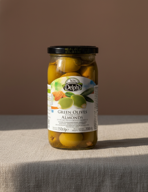 Оливки зеленые с миндалем рассоле Ophellia 370мл Стекло, Греция