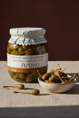 Каперсы с ножкой в уксусе "Anfosso" 280г.
