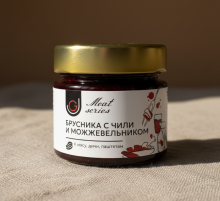 Конфитюр Брусника с чили и можжевельником ГастроДжем 100г