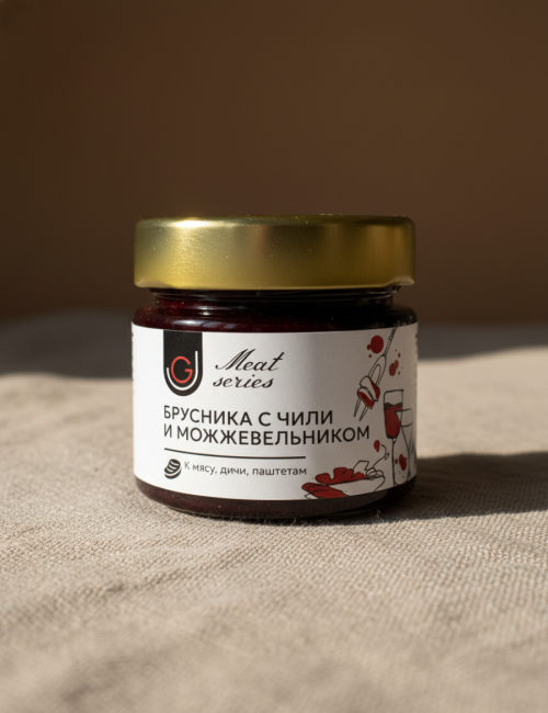 Конфитюр Брусника с чили и можжевельником ГастроДжем 100г