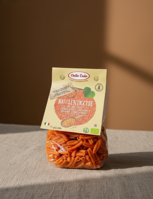 Паста из муки красной чечевицы "Строццапрети БИО", Dalla Costa (250 г) без глютена