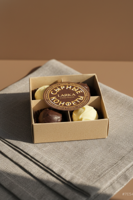 Ассорти из 4 сырных конфет трюфель с голубым сыром "Larka Chocolates"