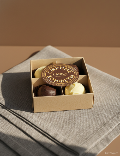 Ассорти из 4 сырных конфет трюфель с голубым сыром "Larka Chocolates"