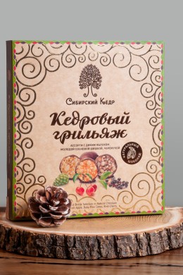 Кедровый грильяж ассорти 120 гр (яблоко, шишка, черемуха)