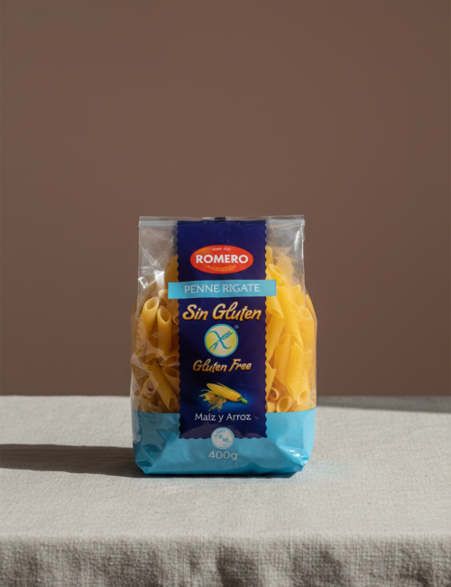 Паста Пенне без глютена из кукурузной и рисовой муки (Penne Rigate sin gluten), уп. 400 гр.