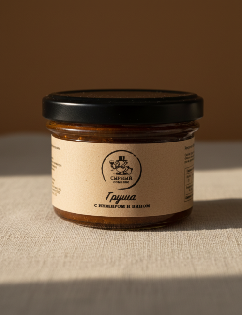 Конфитюр "Сырный сомелье" Груша с инжиром и вином 100г