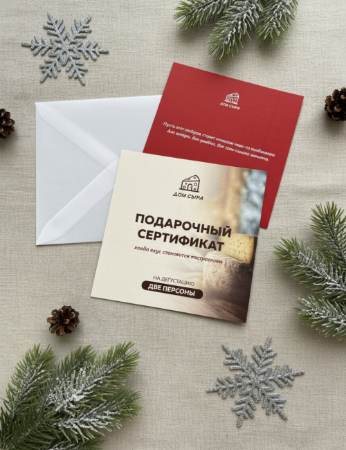 Подарочный сертификат на дегустацию. 2 персоны