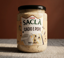 Соус сливочный для пасты с сыром и чёрным перцем "Cacio e pepe", 411гр.