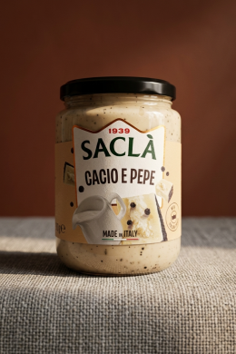 Соус сливочный для пасты с сыром и чёрным перцем "Cacio e pepe", 411гр.