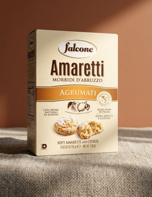 Печенье сдобное Амаретти мягкие с ароматом цитрусовых "falcone" 170 гр