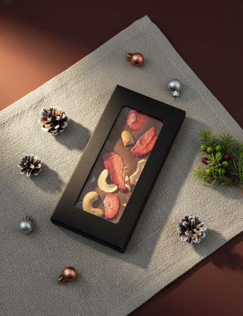 Шоколад молочный Кешью-Клубника "Гуси и шпинат" 65г