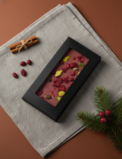 Шоколад руби Малина-Фисташка "Гуси и шпинат" 65г