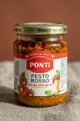 Соус Песто Россо на основе подсолнечного масла "Понти" ст/ б. 135 г