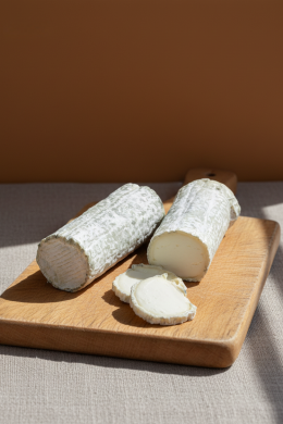 Сыр мягкий Шеврет из козьего молока в золе, 50%. Рубцов