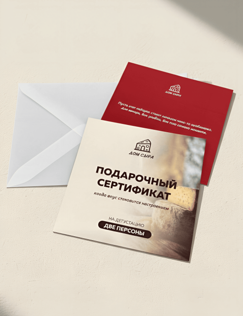 Подарочный сертификат на дегустацию. 2 персоны