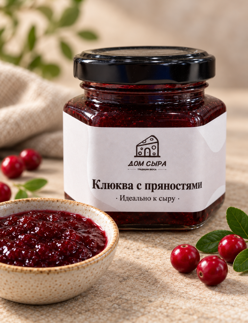Конфитюр «Клюква с пряностями» Дом сыра, 125г