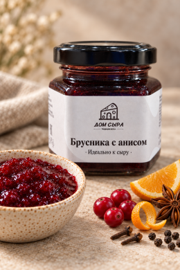 Конфитюр «Брусника с анисом» Дом сыра, 125г