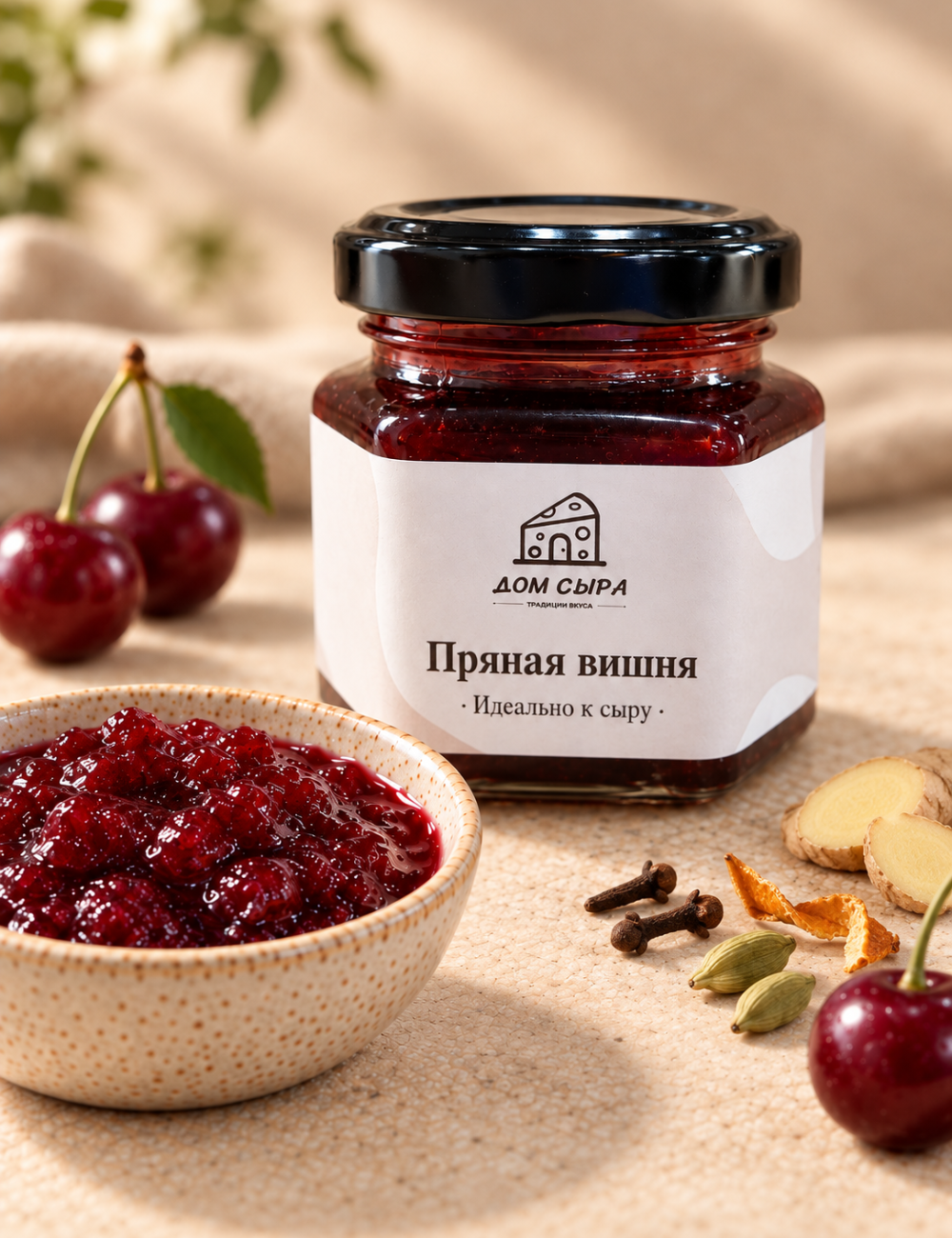 Конфитюр «Пряная вишня» Дом сыра, 125г