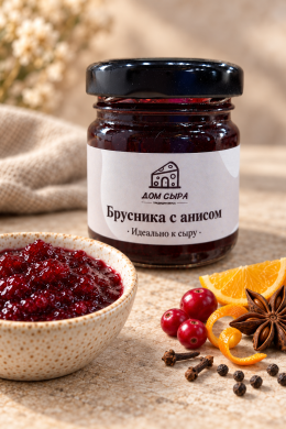 Конфитюр «Брусника с анисом» Дом сыра, 40 г